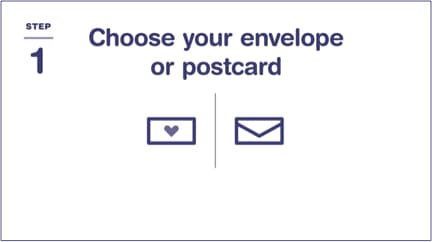 Step 1: Choose your envelope or postcard