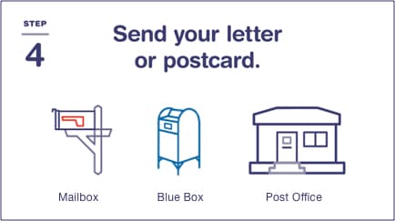 Step 4: Send mail using a mailbox, collection box, or service center